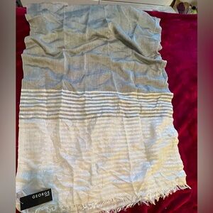 George Light Gray Striped Scarf